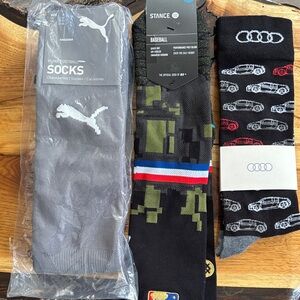 Stance:Puma/Audi Black/gray & Multicolor Men's Socks size L (set)
